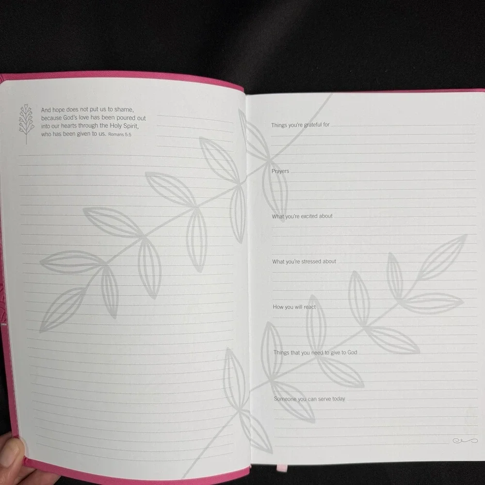 New NIV Pink Faith Over Fear Devotional Journal Leathersoft Guided Writing